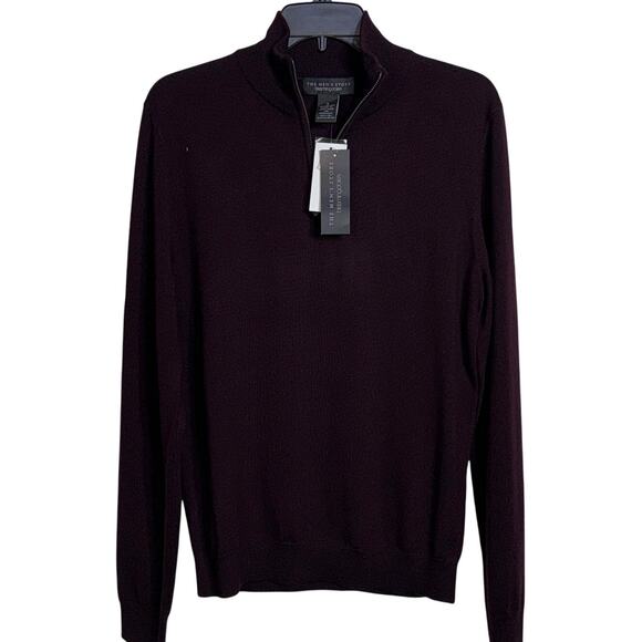 The Men's Store at Bloomingdale's Quarter-Zip Merino Sweater raisin small $98